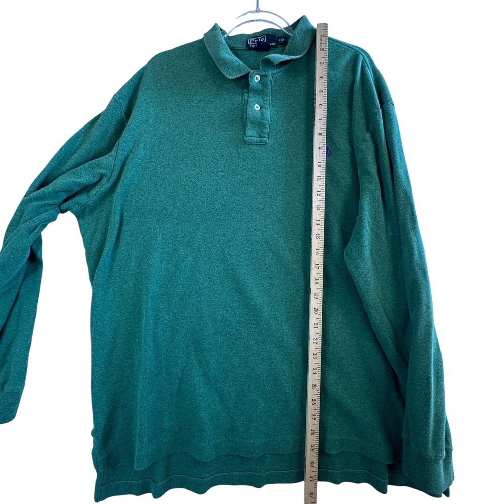 Polo Ralph Lauren L/S Polo Shirt XXL Green Cotton Classic Preppy Heritage‎ READ - Picture 8 of 9